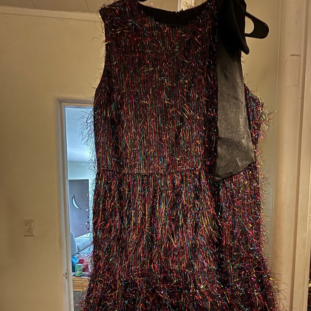 Chic Multicolor Textured Mini Dress